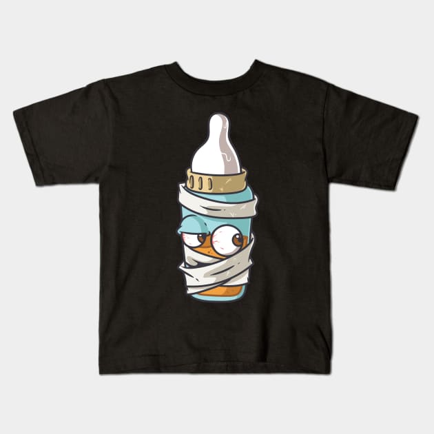 baby bottle artwork Kids T-Shirt by Mako Design 